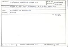 Karteikarte zum Syntyp von Trochammina miocenica Karrer, 1877